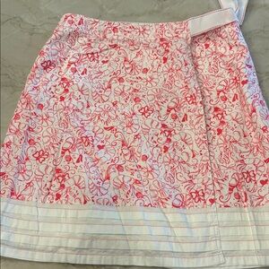 Lilly Pulitzer Pink and White Lobster Print Wrap Skirt